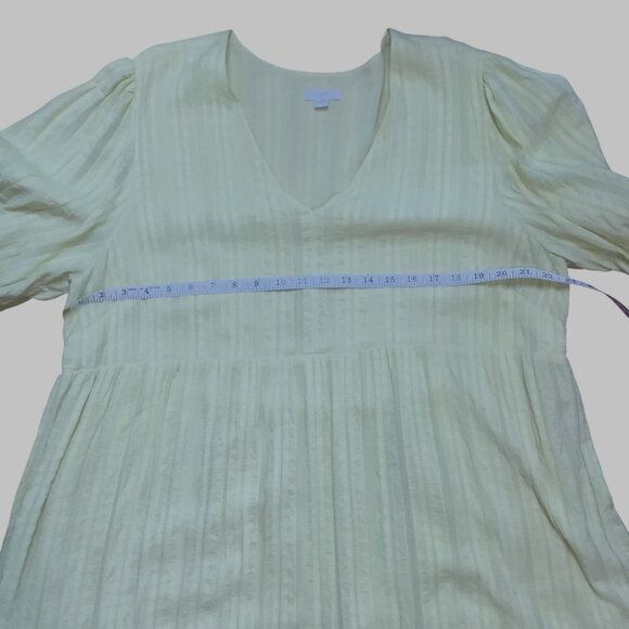 J. Jill 2X Yellow Pineapple Jacquard Tiered Maxi Dress Cottagecore Boho Lounge - Picture 8 of 8